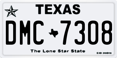TX license plate DMC7308
