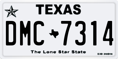 TX license plate DMC7314