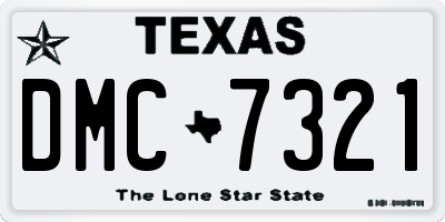 TX license plate DMC7321