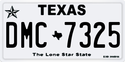 TX license plate DMC7325