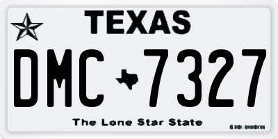 TX license plate DMC7327