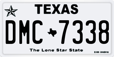 TX license plate DMC7338