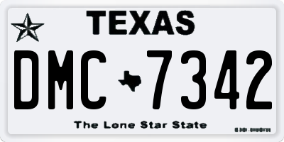 TX license plate DMC7342