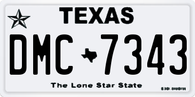 TX license plate DMC7343