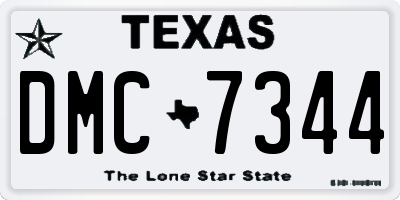 TX license plate DMC7344