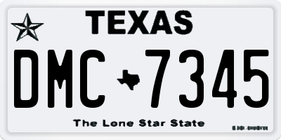 TX license plate DMC7345