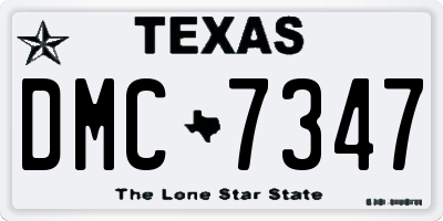 TX license plate DMC7347