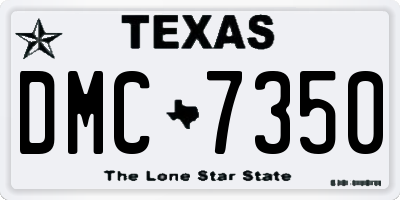 TX license plate DMC7350
