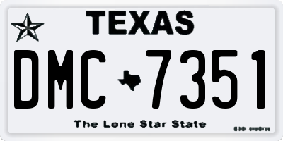 TX license plate DMC7351