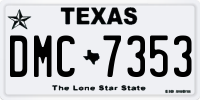 TX license plate DMC7353