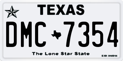 TX license plate DMC7354