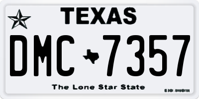 TX license plate DMC7357