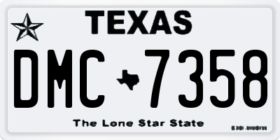 TX license plate DMC7358