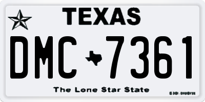 TX license plate DMC7361