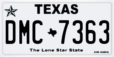 TX license plate DMC7363