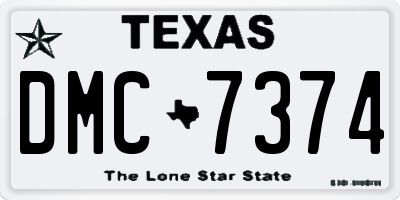 TX license plate DMC7374