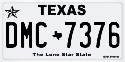 TX license plate DMC7376