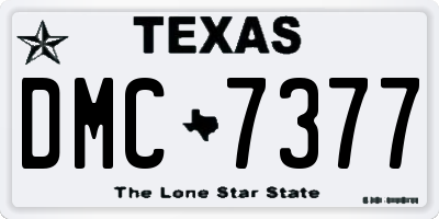 TX license plate DMC7377