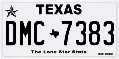 TX license plate DMC7383