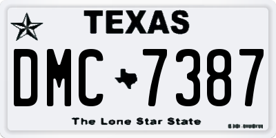 TX license plate DMC7387