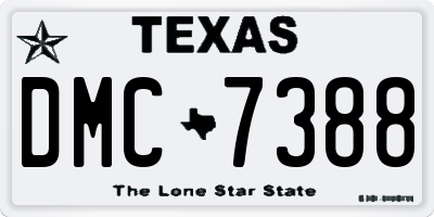 TX license plate DMC7388