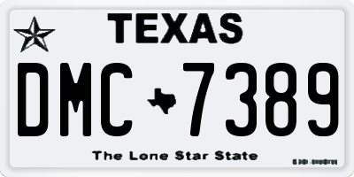 TX license plate DMC7389