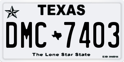 TX license plate DMC7403
