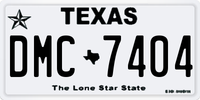 TX license plate DMC7404