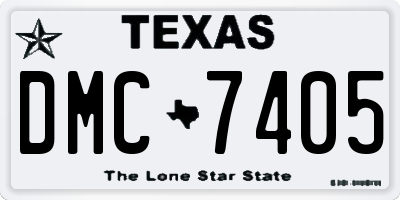 TX license plate DMC7405
