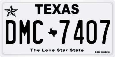 TX license plate DMC7407
