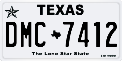 TX license plate DMC7412