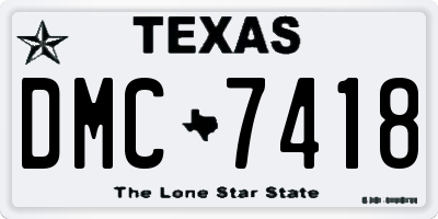 TX license plate DMC7418