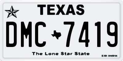 TX license plate DMC7419