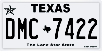 TX license plate DMC7422