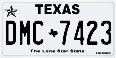 TX license plate DMC7423