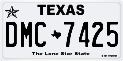 TX license plate DMC7425