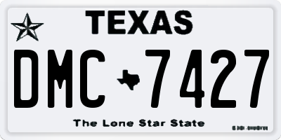 TX license plate DMC7427
