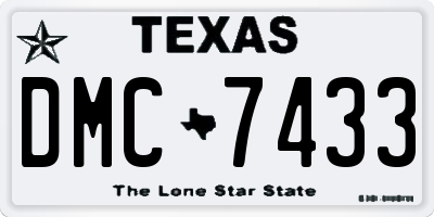 TX license plate DMC7433
