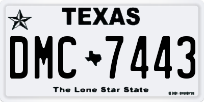 TX license plate DMC7443