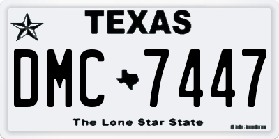 TX license plate DMC7447