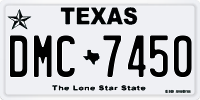 TX license plate DMC7450