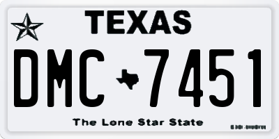 TX license plate DMC7451