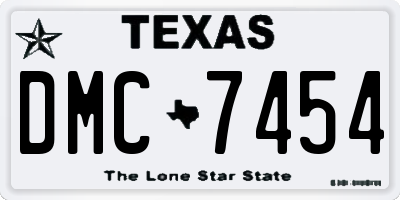 TX license plate DMC7454