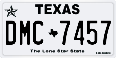 TX license plate DMC7457