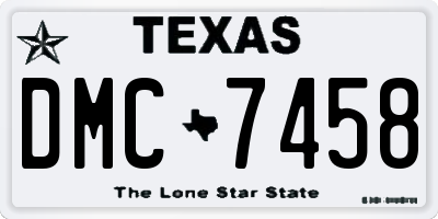 TX license plate DMC7458