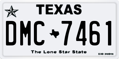 TX license plate DMC7461