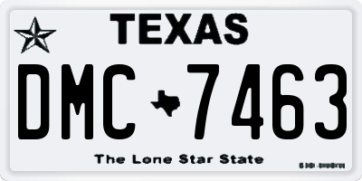 TX license plate DMC7463