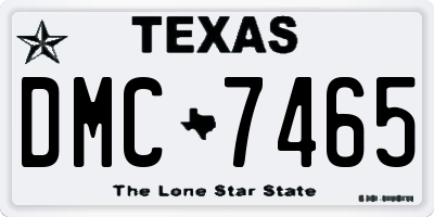 TX license plate DMC7465