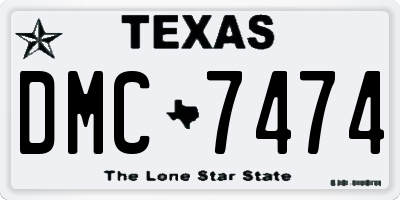 TX license plate DMC7474