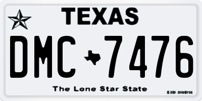 TX license plate DMC7476